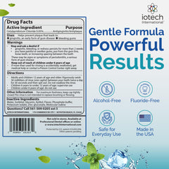 ioRinse Kids mouthwash bottle featuring kid-friendly design for family routines.