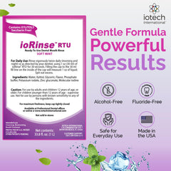 ioRinse RTU being swished for a 30-second rinse after brushing