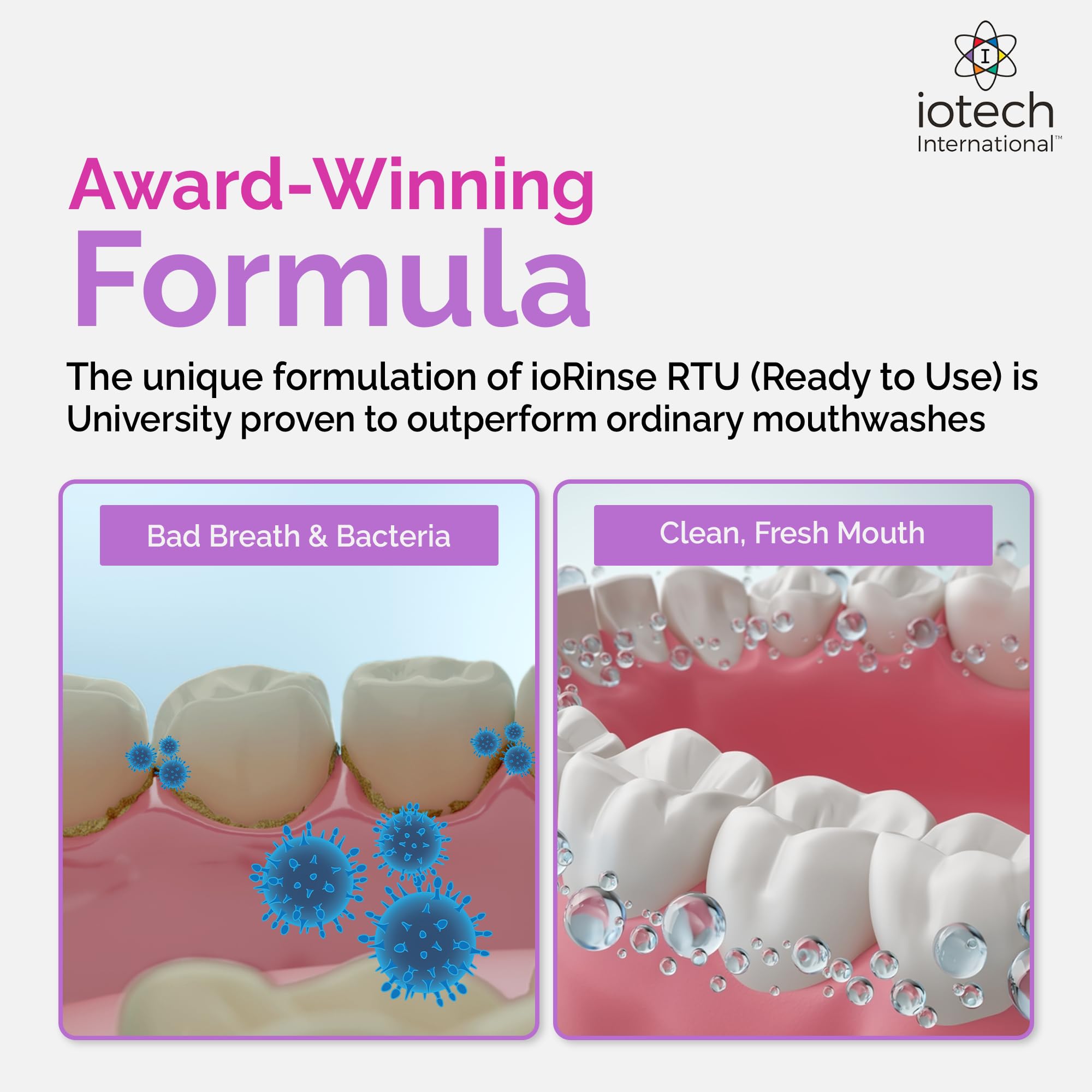 ioRinse RTU mint splash for a fresh mouthfeel