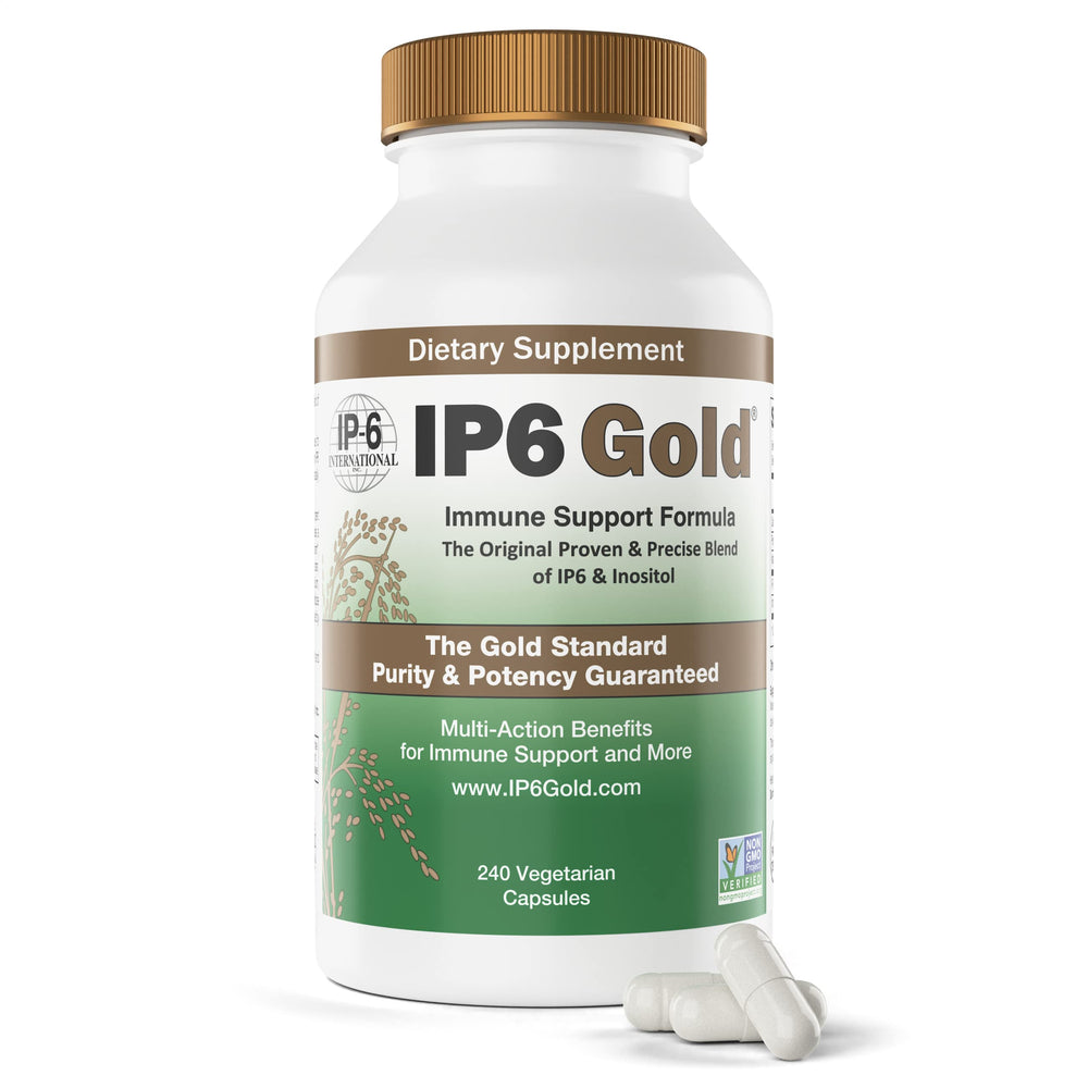 Close-up shows IP6 Gold bottle with US-made manufacturing.