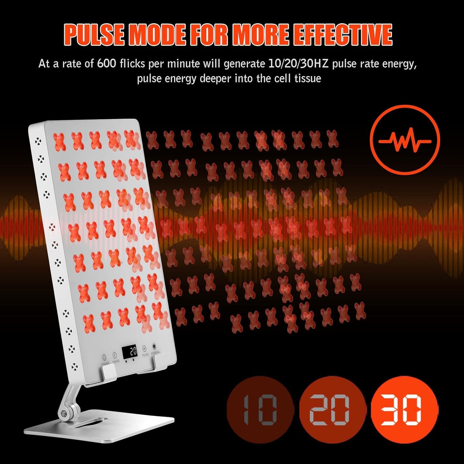 iPlantop red light panel timer settings enabling 5–30 minute sessions.