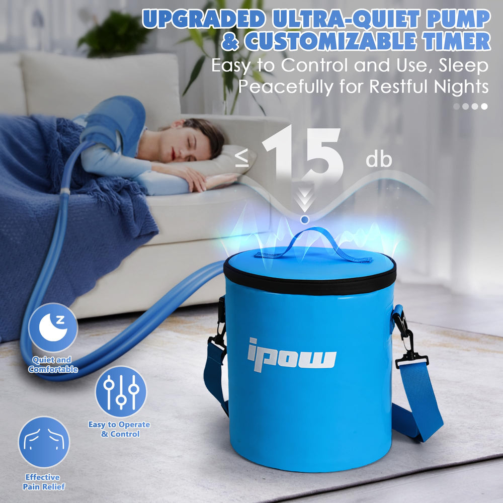 IPOW 3-level intelligent adjustment for personalized cold therapy comfort.