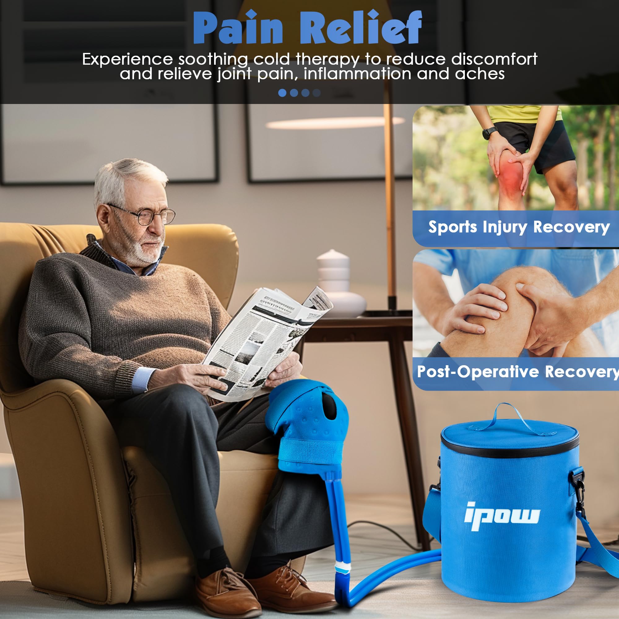 IPOW ice bucket for knee therapy keeps cold for extended sessions