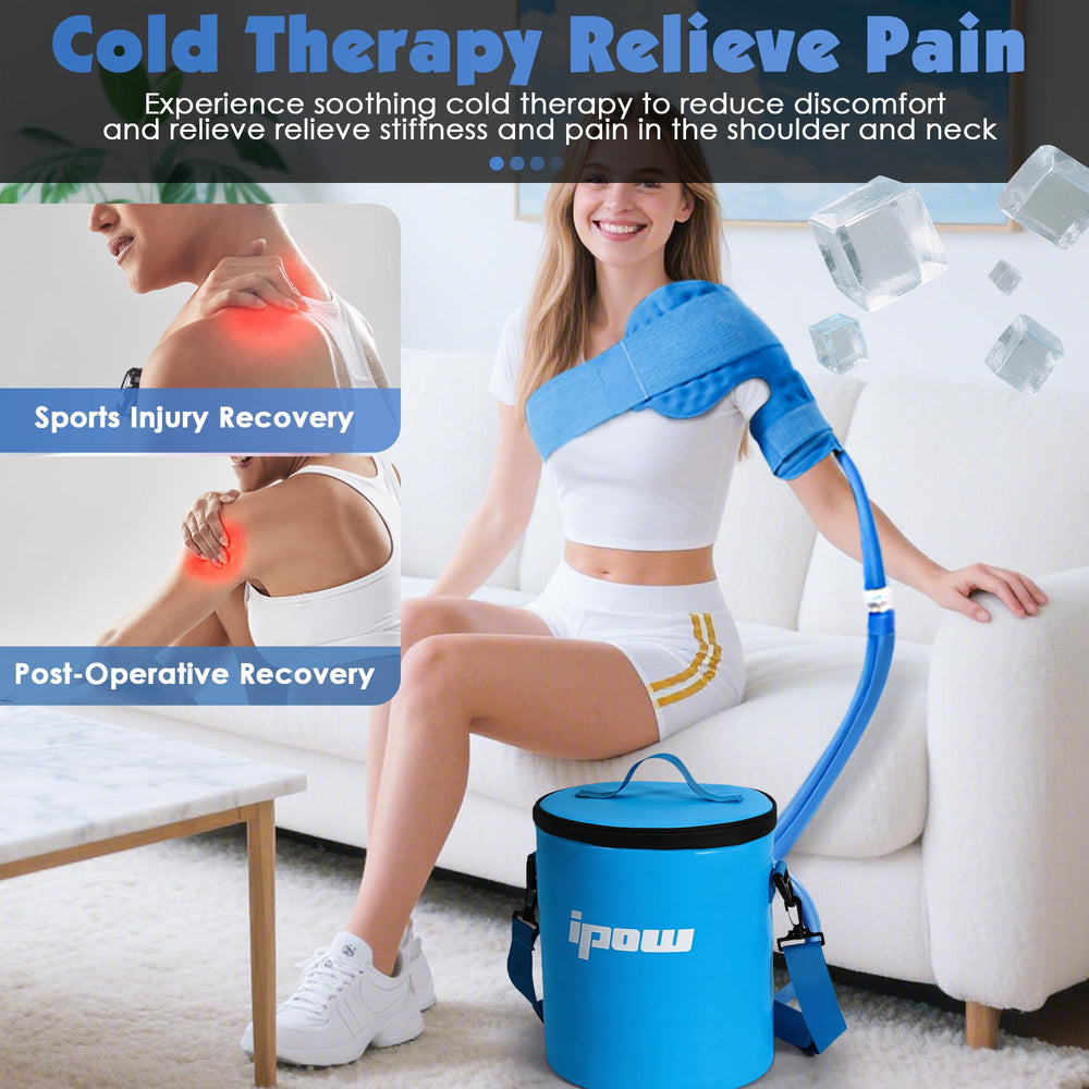 IPOW shoulder cold therapy system emphasizes quiet operation.