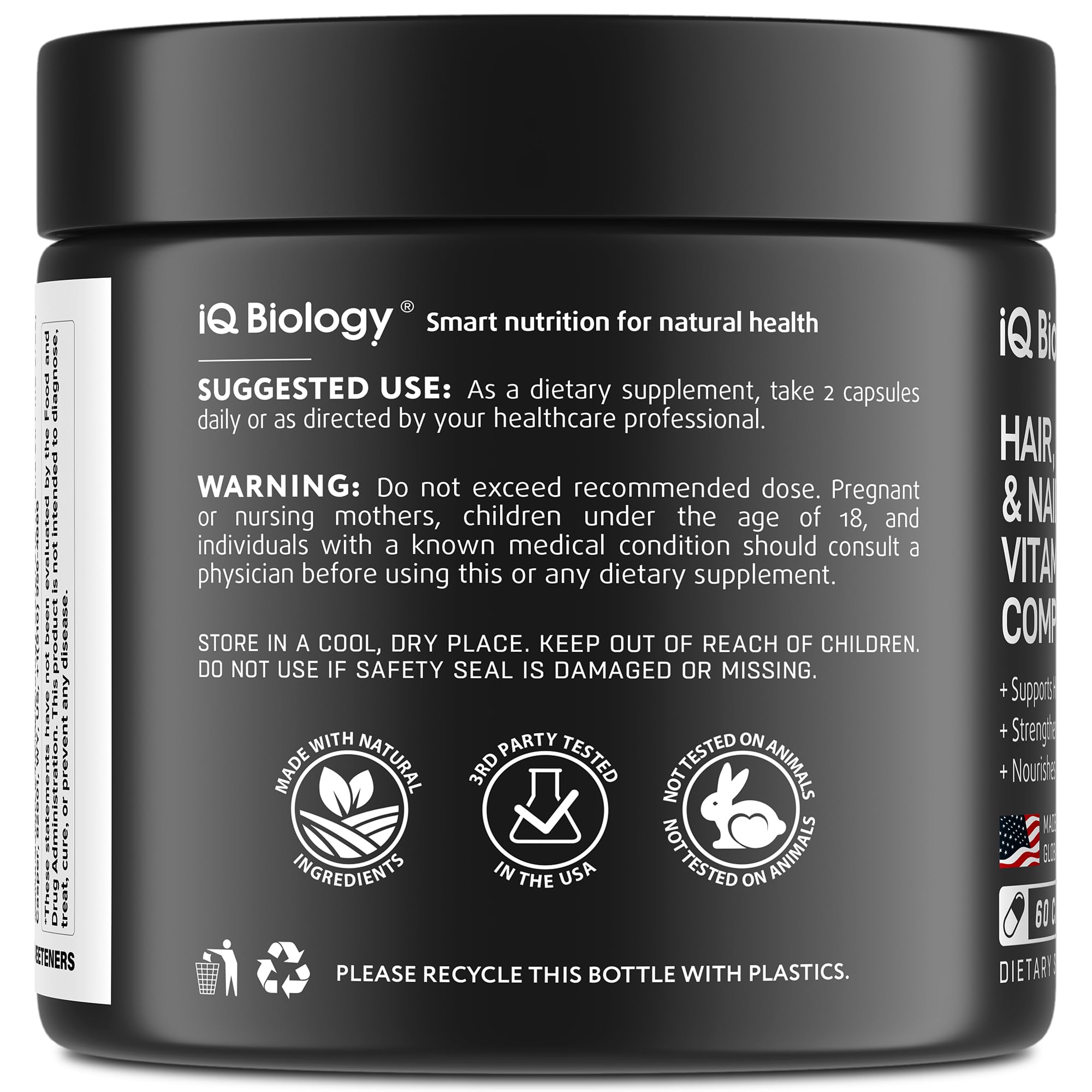 IQ BIOLOGY certified facility badge indicating quality control