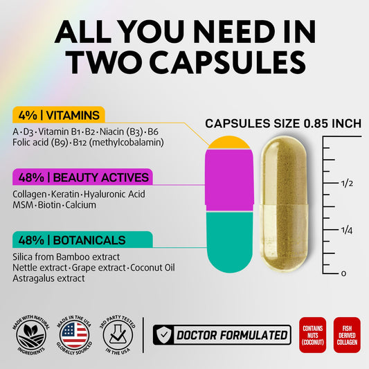 IQ BIOLOGY collagen keratin capsules support healthier hair and nails