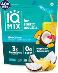 IQMIX hydration packet poured for quick, sugar-free hydration on the go.