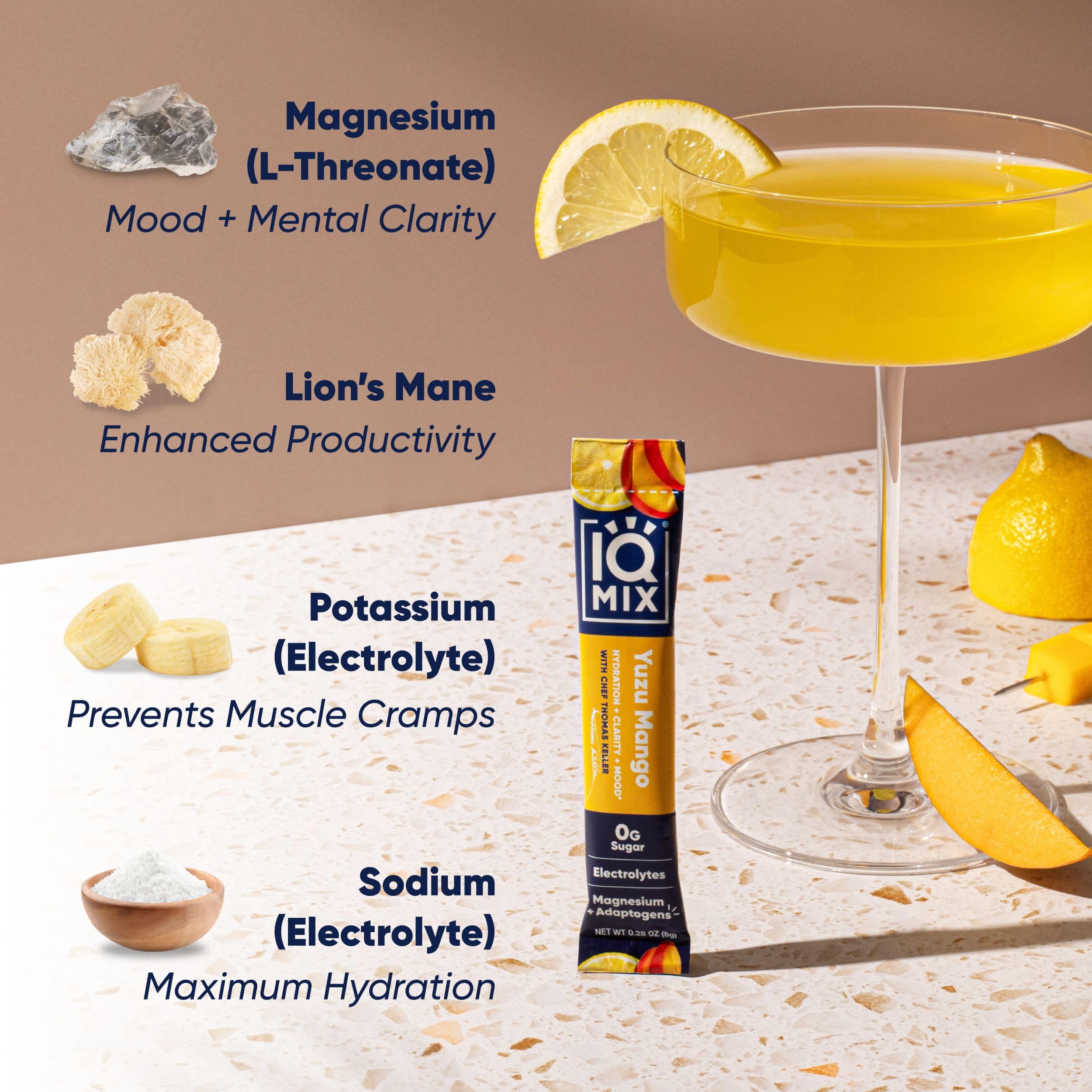 IQMIX Lions Mane icon promotes focus and mood support in the powder blend