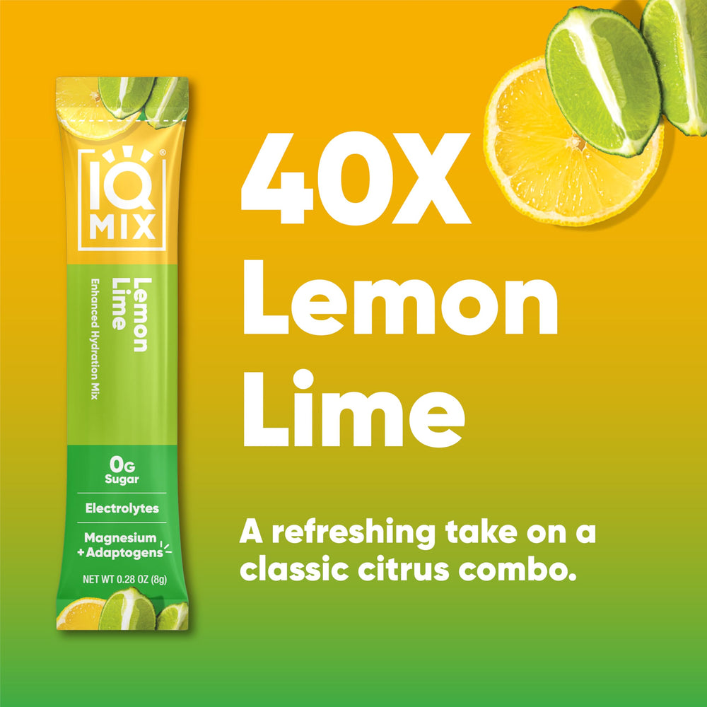 IQMIX packet opened and stirred into water for instant electrolyte refreshment.