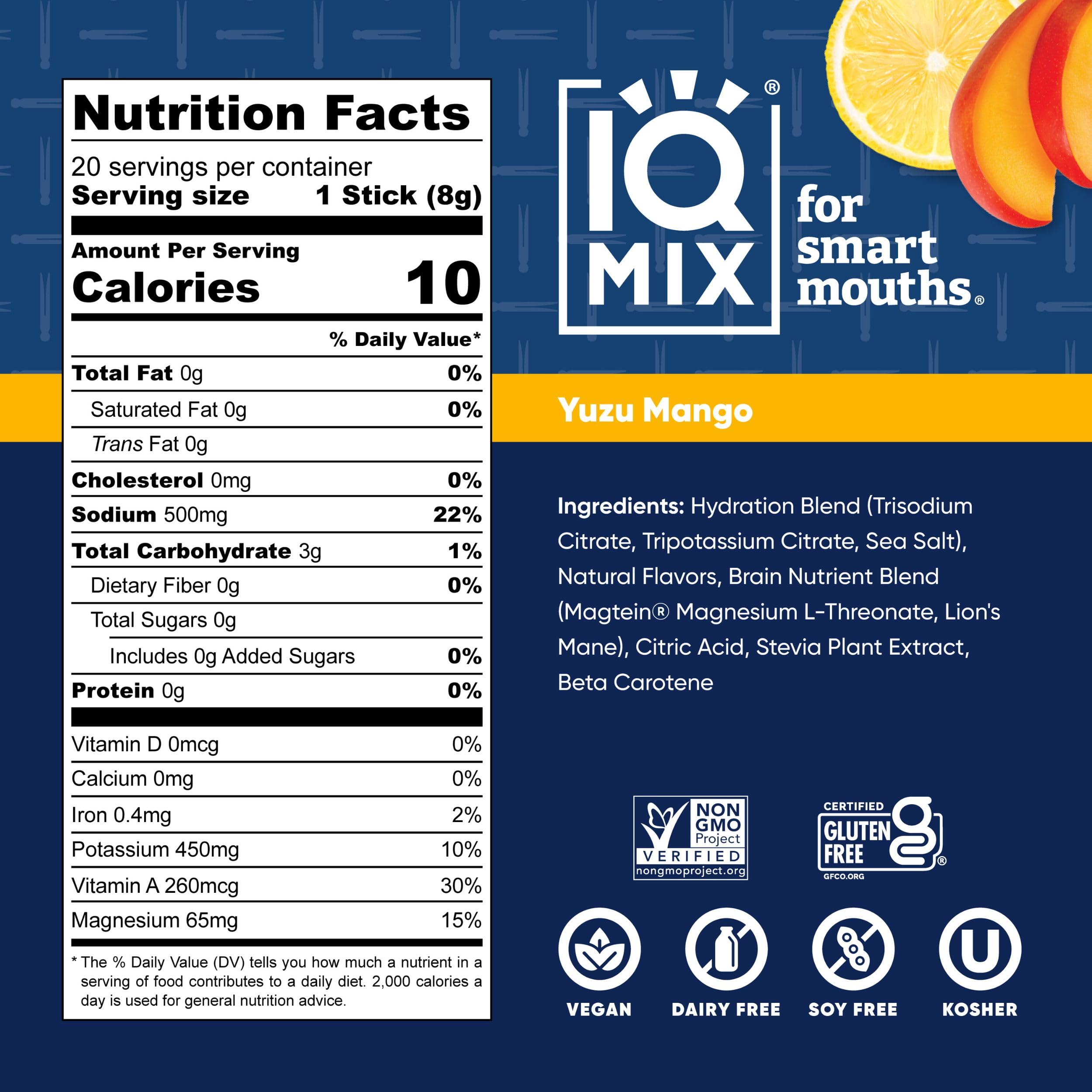IQMIX single-serve packets shown for easy, sugar-free hydration on the go