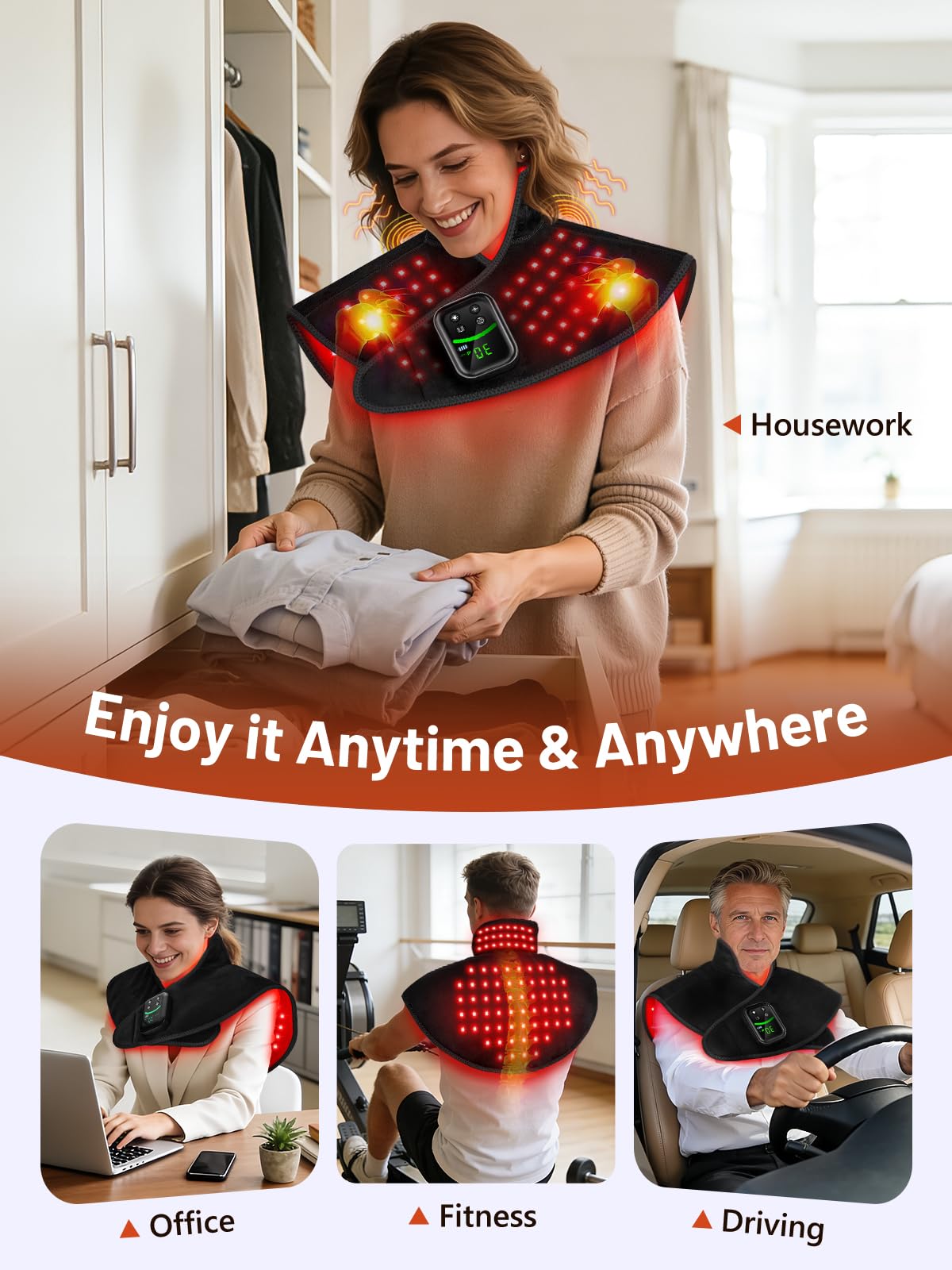 IRELEX ergonomic wrap with soft fabric fits shoulders up to 51 cm.