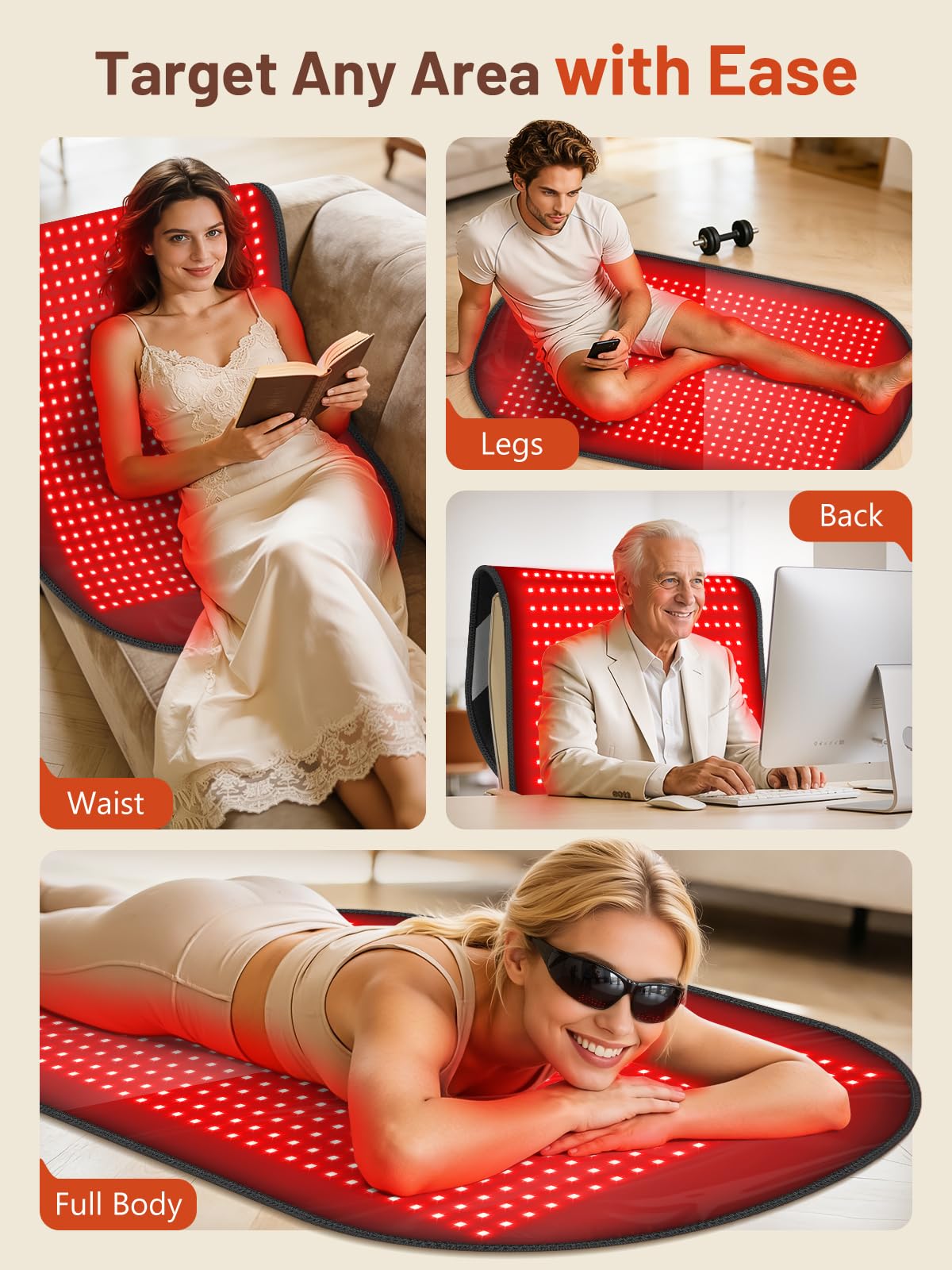 IRELEX user lying on the mat for a comfortable wellness session