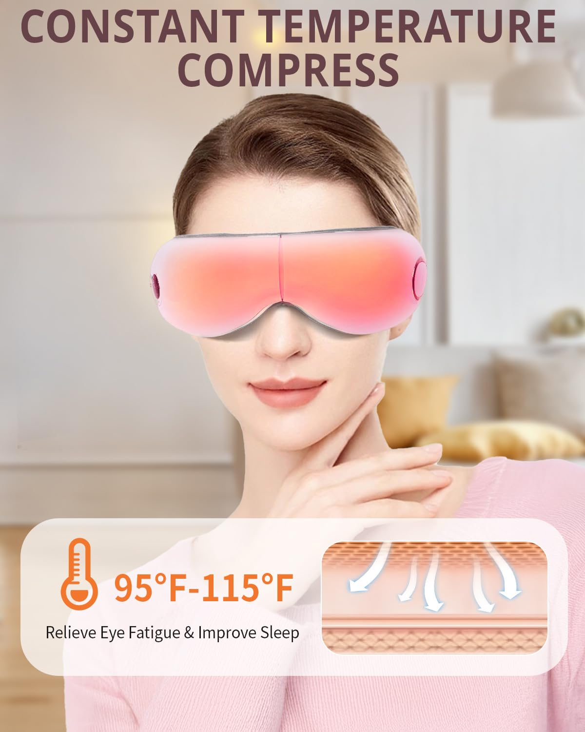 Irest eye massager folded for travel and on-the-go relief.