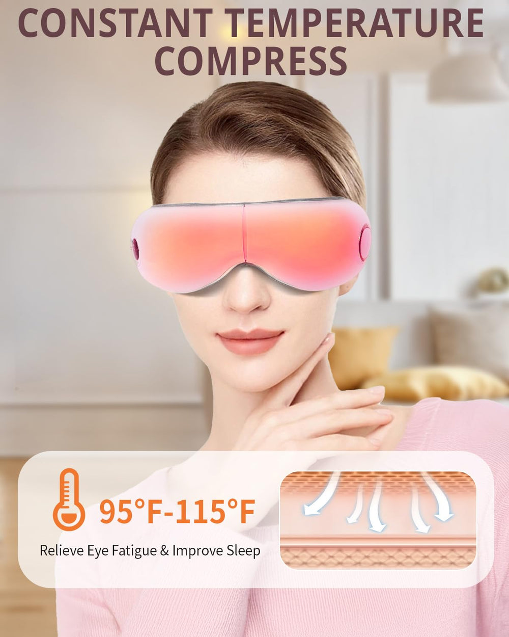 Irest eye massager folded for travel and on-the-go relief.