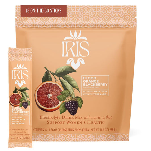 Iris Hormone Health electrolyte drink mix packaging for daily hydration