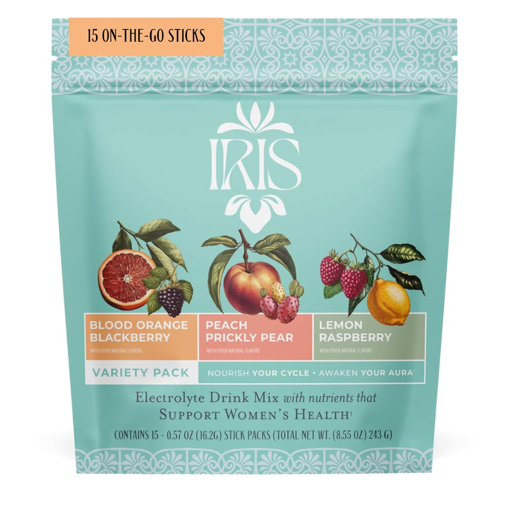 Iris Hormone Health electrolyte drink variety pack ready for on the go hydration and balance