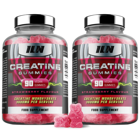 Iron Labs Nutrition Creatine Gummies bottle closeup highlights premium quality.