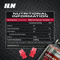 Iron Labs Nutrition Creatine Monohydrate Gummies close-up of strawberry flavor for easy daily use.