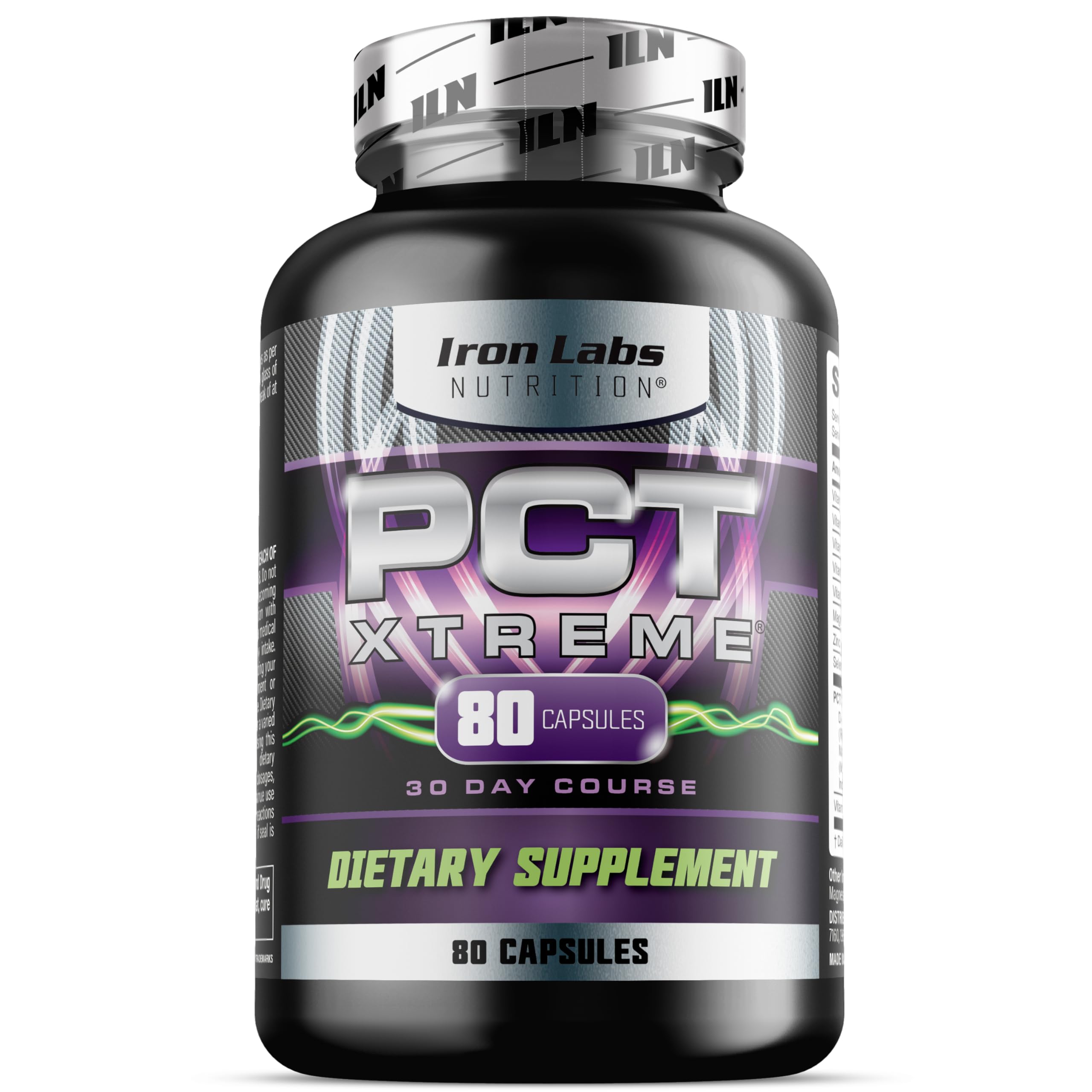Iron Labs Nutrition PCT Xtreme bottle pour for post-cycle support.