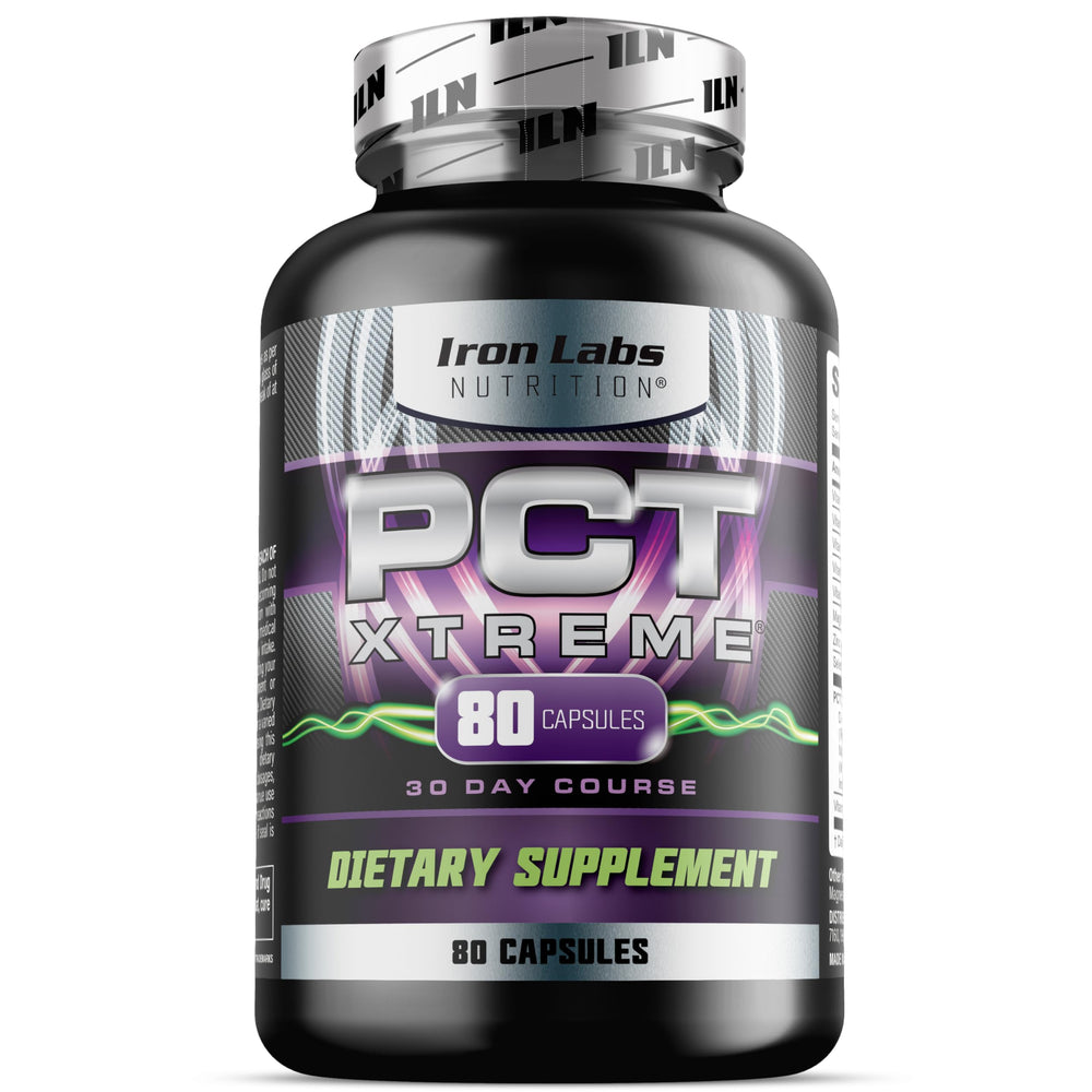 Iron Labs Nutrition PCT Xtreme bottle pour for post-cycle support.
