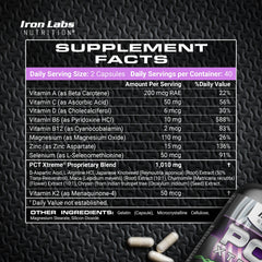 Iron Labs Nutrition PCT Xtreme capsules closeup for easy daily dosing.