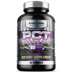 Iron Labs Nutrition PCT Xtreme ingredients panel highlights key actives.