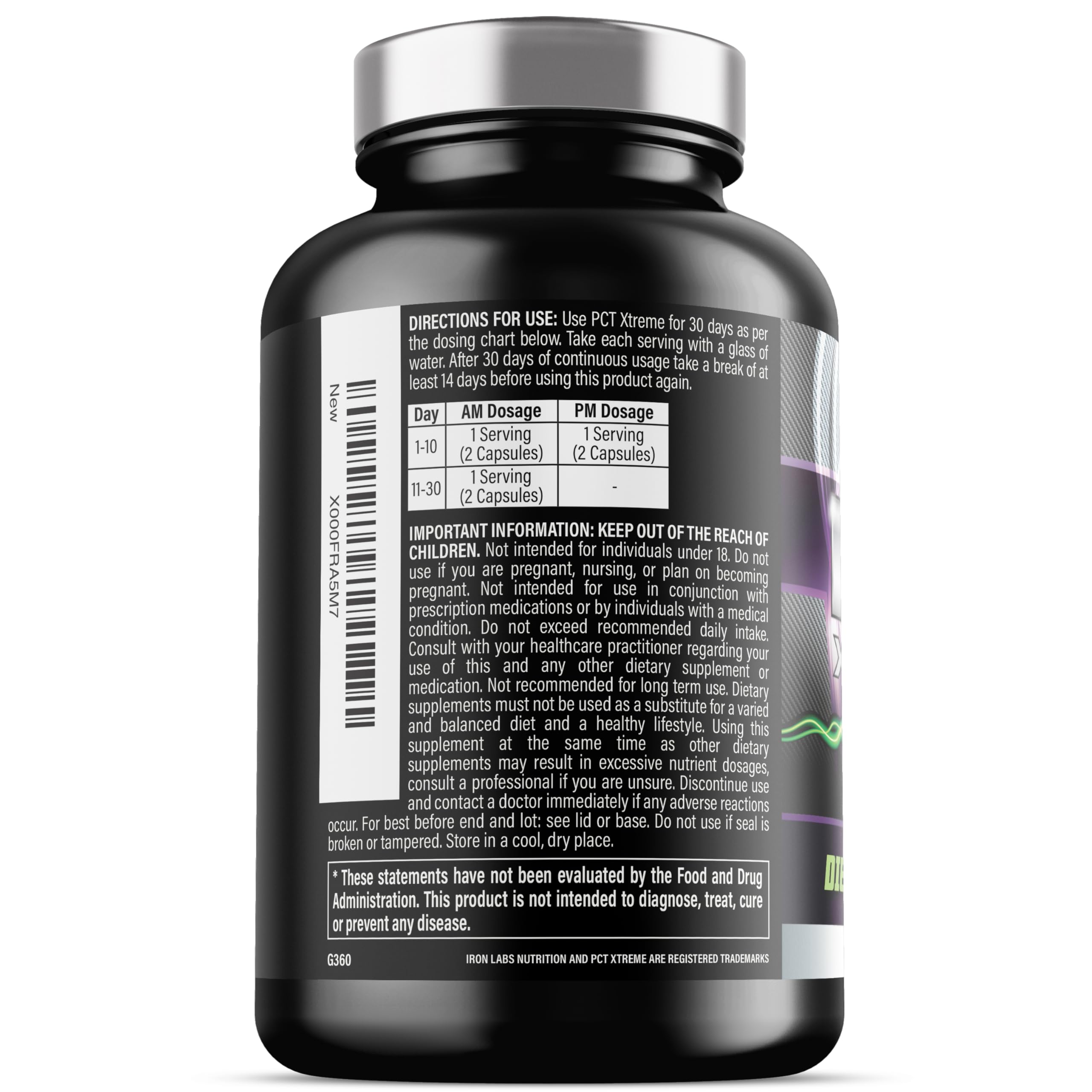 Iron Labs Nutrition PCT Xtreme US-made facility seal for quality.