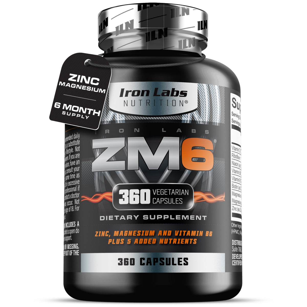 Iron Labs ZM6 bottle front view for easy daily zinc magnesium support