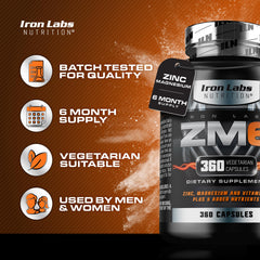 Iron Labs ZM6 label detail emphasizing zinc magnesium aspartate complex