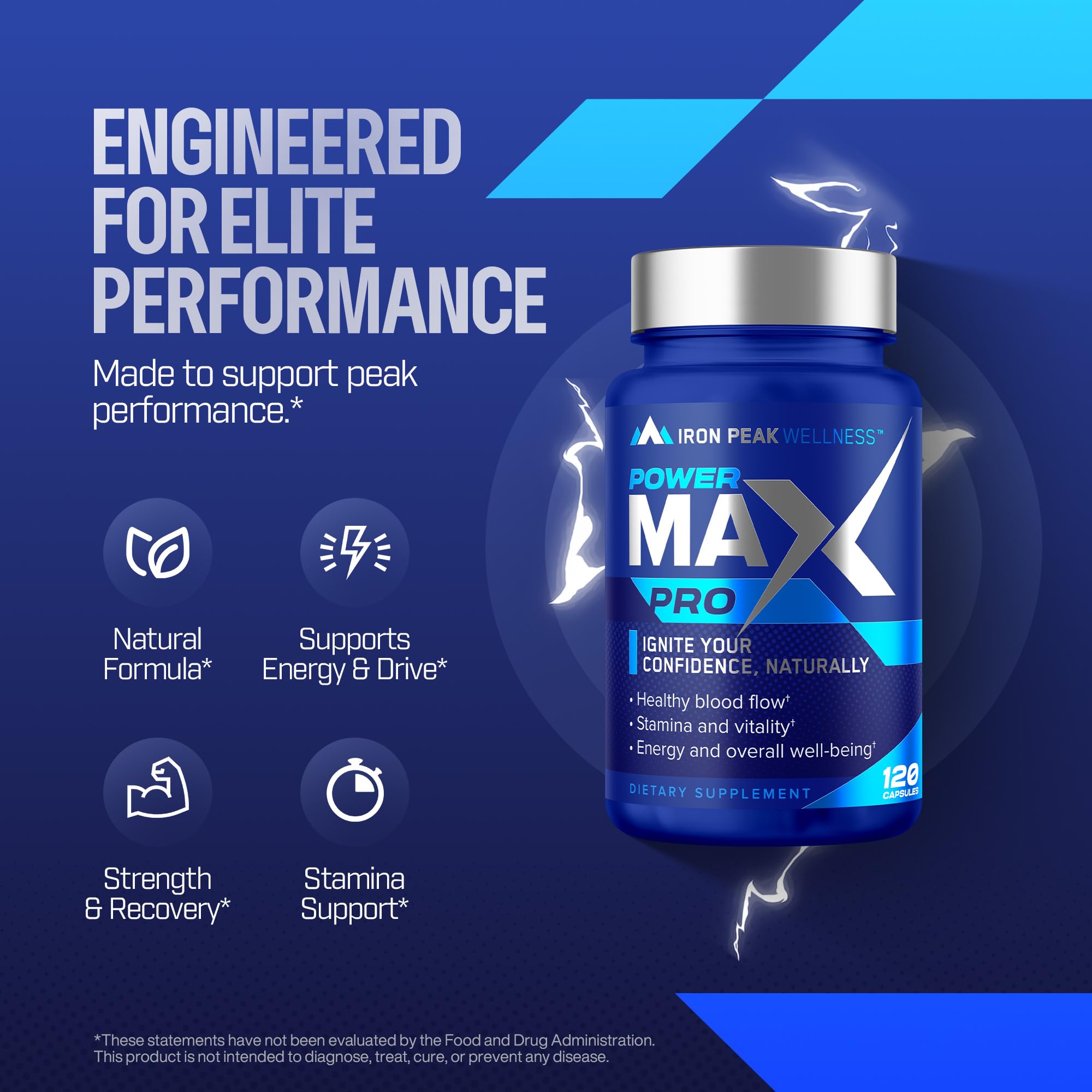 IronPeak Wellness Testosterone Booster pills in hand show easy daily incorporation for energy.