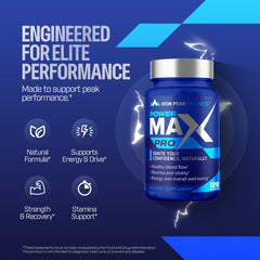 IronPeak Wellness Testosterone Booster pills in hand show easy daily incorporation for energy.