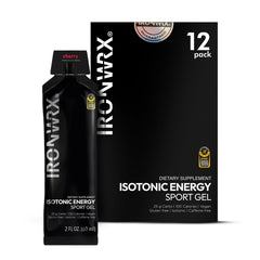 IRONWRX cherry energy gel pack for fast isotonic fueling during runs.