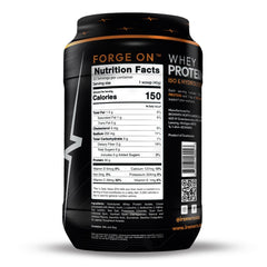 IRONWRX whey protein powder jar emphasizing fast-absorbing formula for post-workout recovery