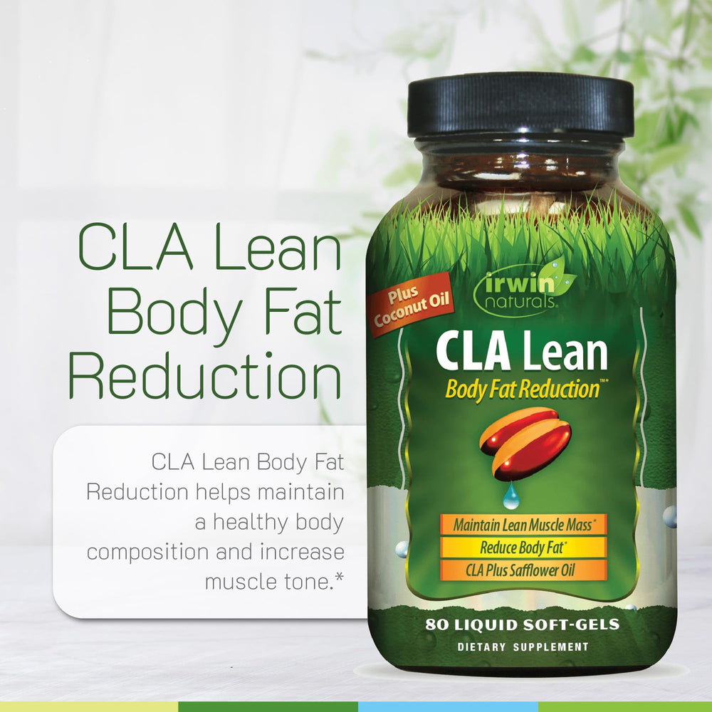 BioPerine-enhanced absorption mention on Irwin Naturals CLA Lean packaging