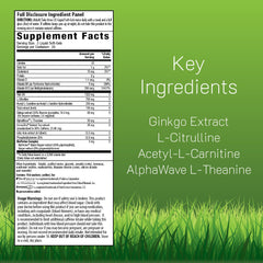 Irwin Naturals Brain Awake RED bottle side highlights daily use design.