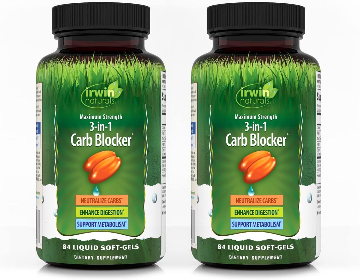 Irwin Naturals Carb Blocker bottle front with label.