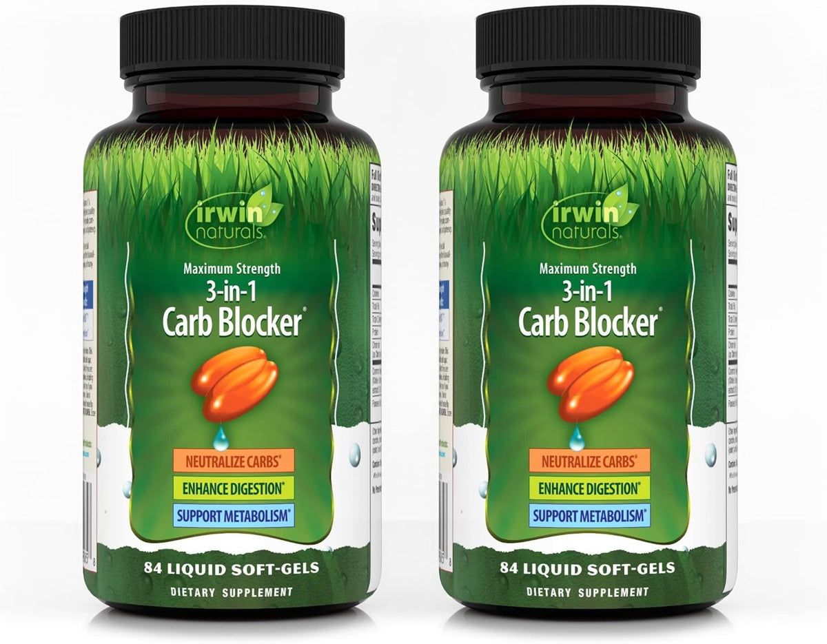Irwin Naturals Carb Blocker bottle front with label.