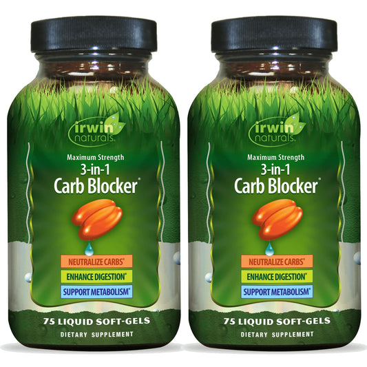 Irwin Naturals carb blocker bottle front view highlights natural carb management.