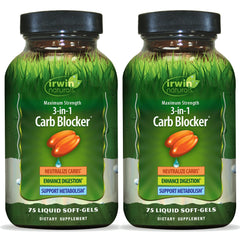 Irwin Naturals carb blocker bottle front view highlights natural carb management.