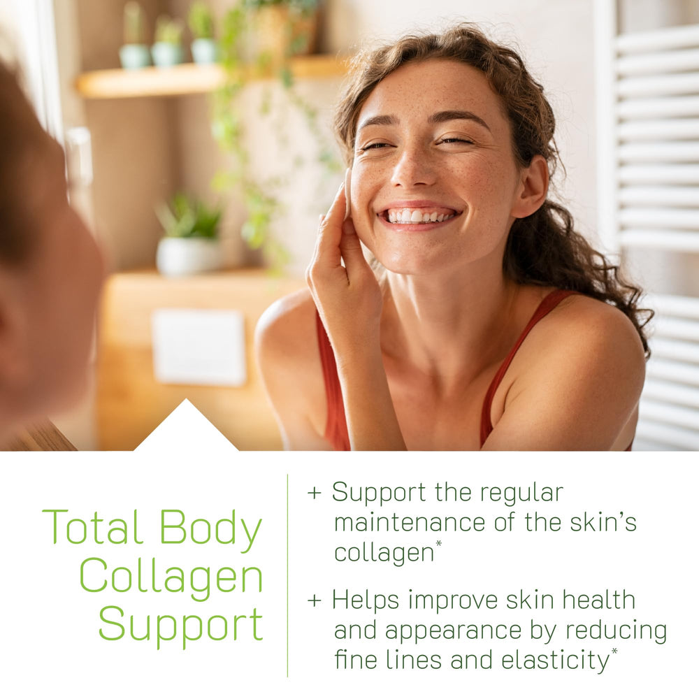 Irwin Naturals Collagen Peptides + Astaxanthin capsules closeup reveals soft-gel texture.