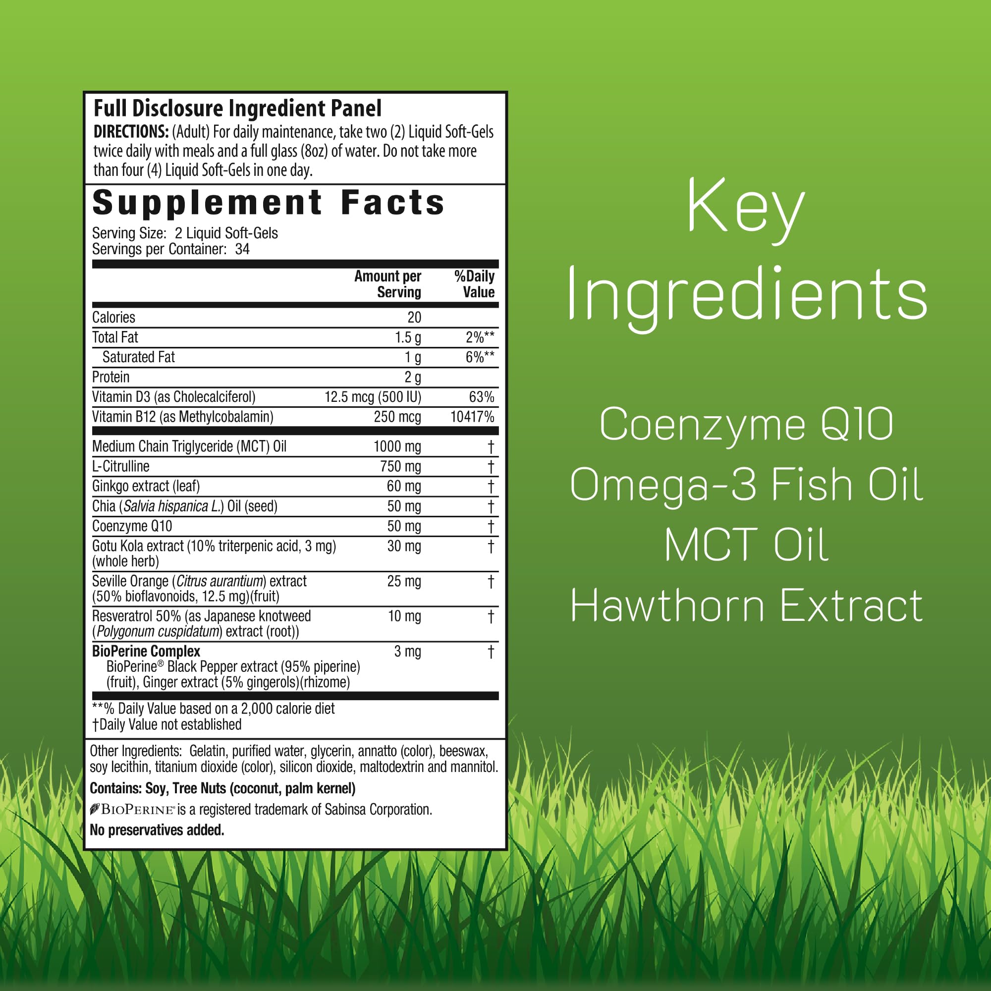 Irwin Naturals CoQ10-RED soft-gels close-up showing easy-to-swallow format
