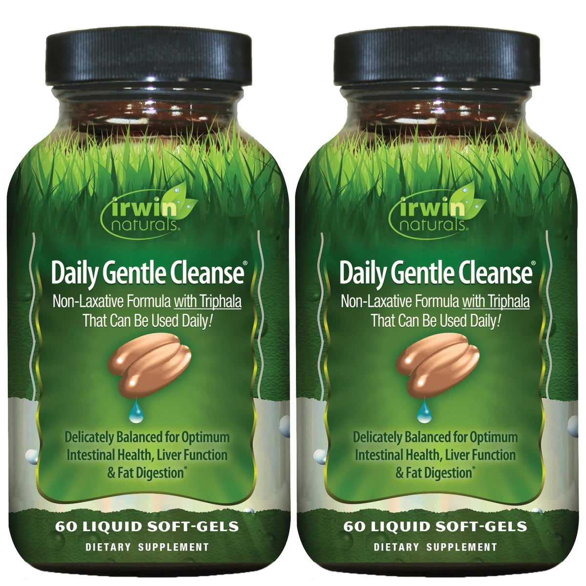 Irwin Naturals Daily Gentle Cleanse bottle for daily digestive support.