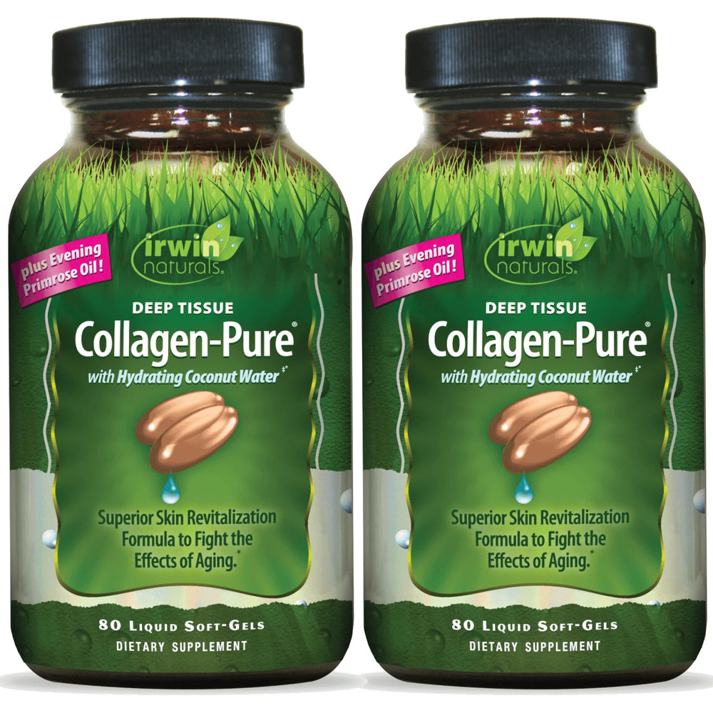 Irwin Naturals Deep Tissue Collagen-Pure bottle front view for joint and skin nourishment.