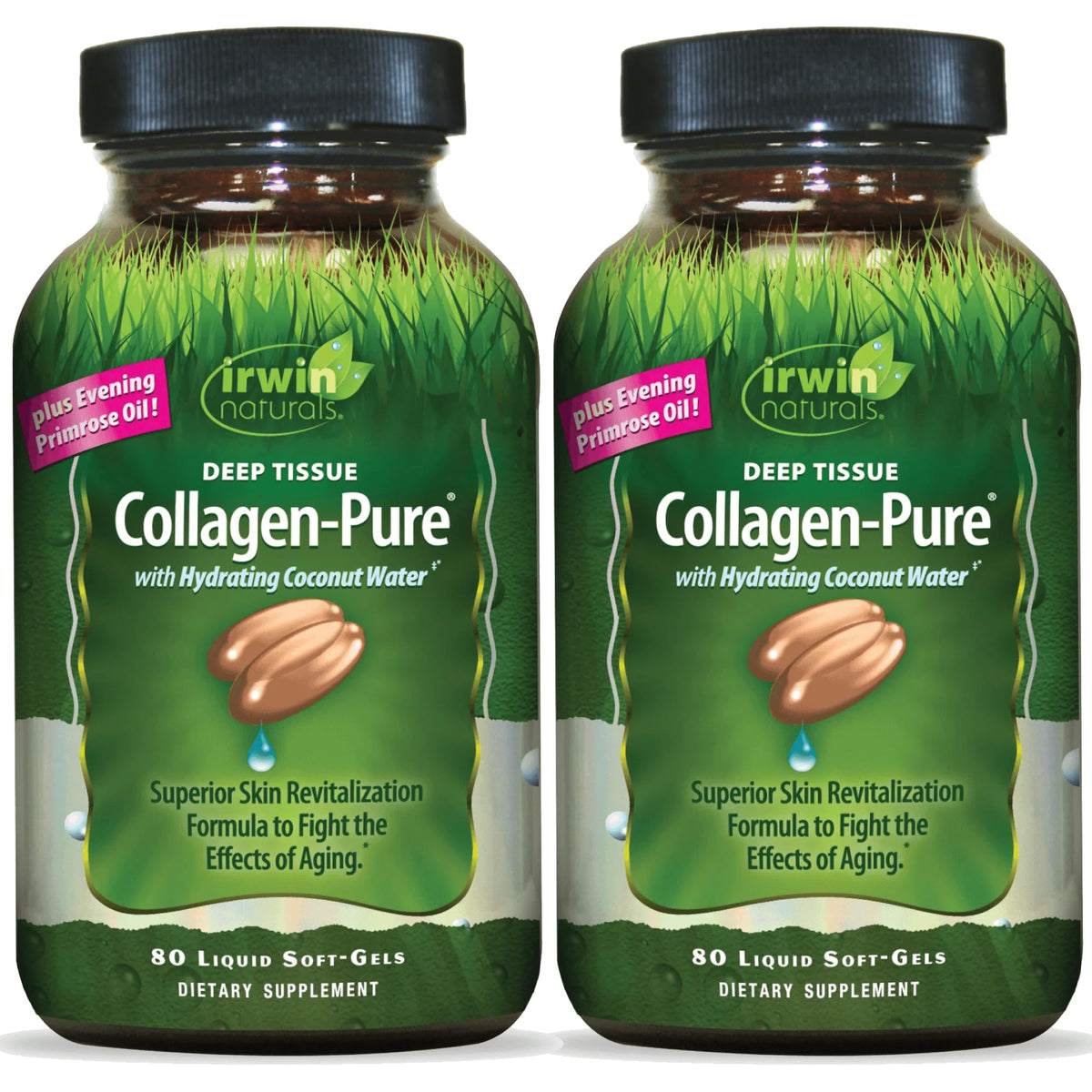 Irwin Naturals Deep Tissue Collagen-Pure bottle front view for joint and skin nourishment.