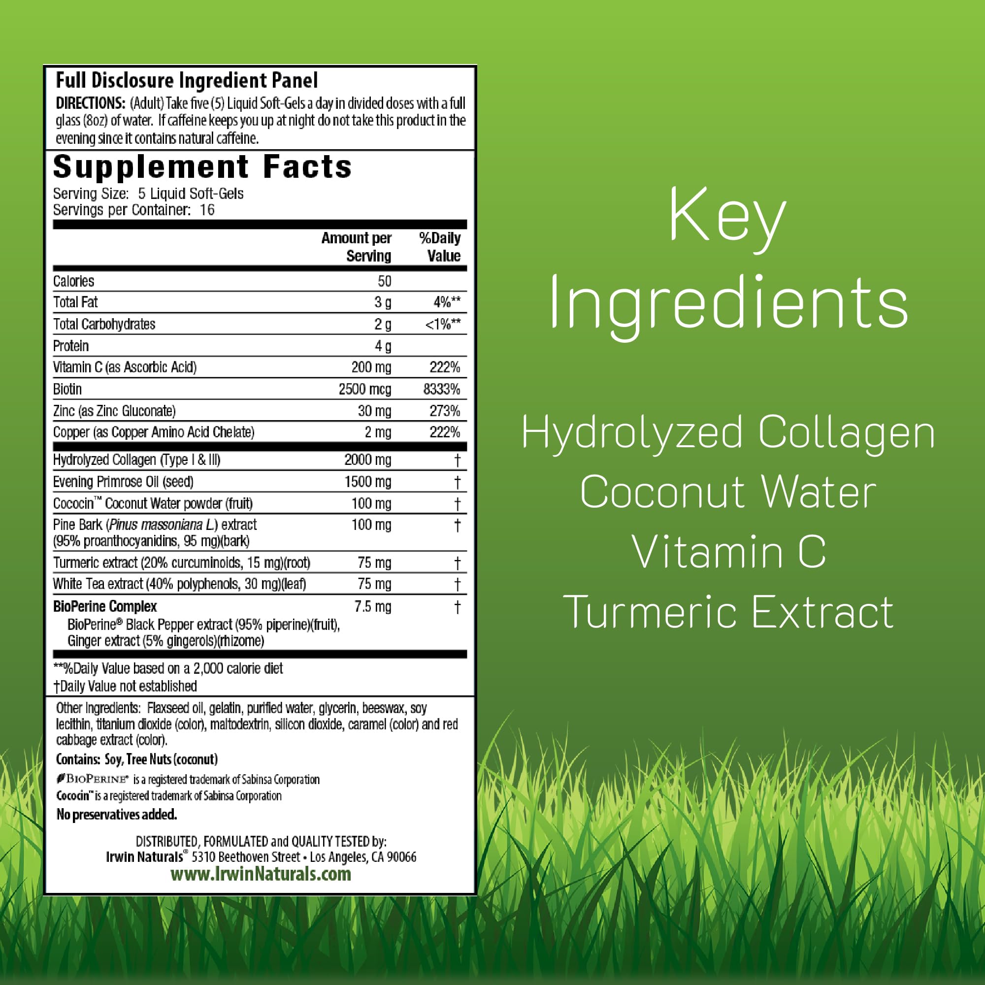Irwin Naturals Deep Tissue Collagen-Pure softgels close-up showing hydrolyzed collagen.