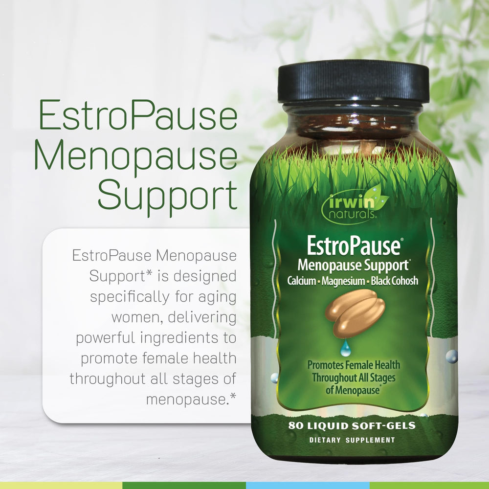 EstroPause label-closeup shows mineral and herbal blend for daily support.