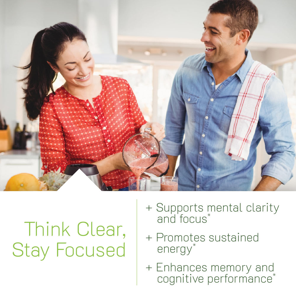 Irwin Naturals Healthy Brain All-Day Focus label close-up highlighting brain-supporting ingredients.