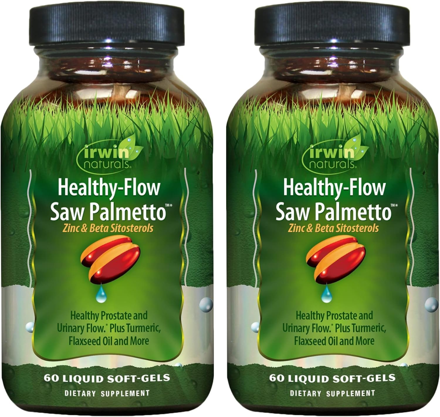 Irwin Naturals Healthy-Flow Saw Palmetto bottle front view for urinary flow support