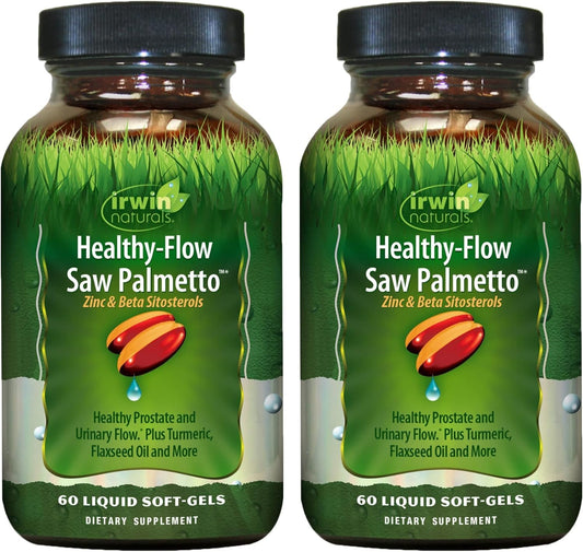 Irwin Naturals Healthy-Flow Saw Palmetto bottle front view for urinary flow support