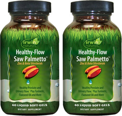 Irwin Naturals Healthy-Flow Saw Palmetto bottle front view for urinary flow support